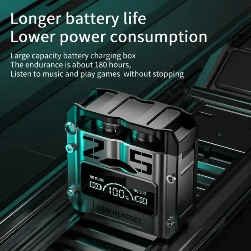 M25 Bluetooth 5.3 Wireless Earbuds – Hifi Sound, Led Battery Display, 40 Hours Backup, Noise Cancelling, Touch Control, Waterproof