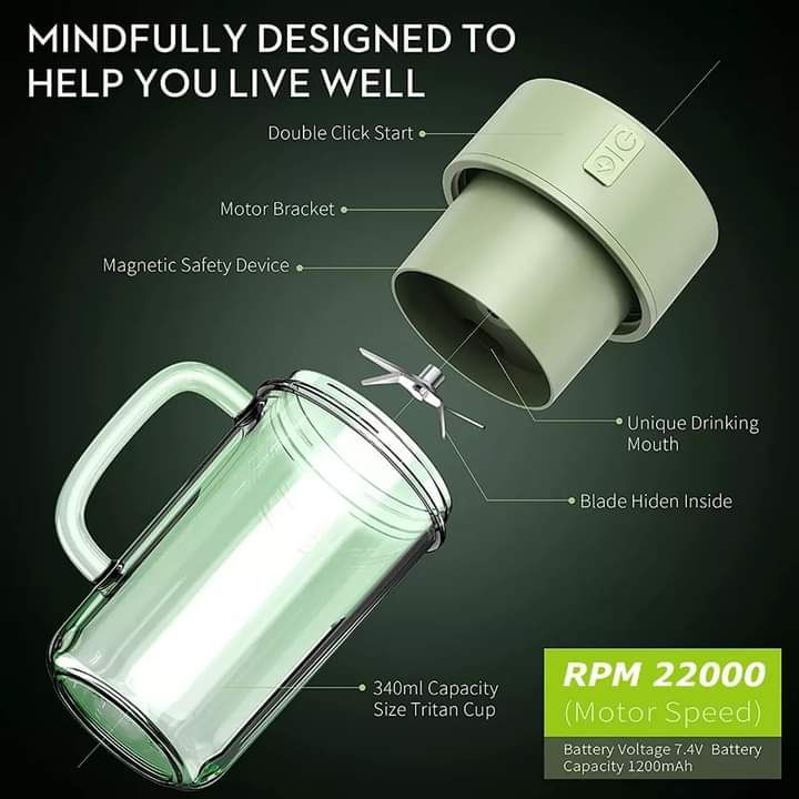 Mini Rechargeable Straw Glass Juicer