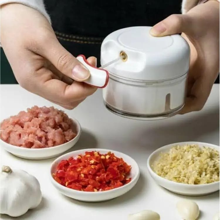 Manual Food Processor Vegetable Chopper, Portable Hand Pull String Garlic Mincer Onion Cutter for Veggies, Ginger, Fruits, Nuts, Herbs, etc., 500ml